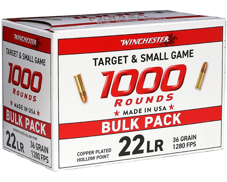 Winchester USA White Box Rimfire Ammo 22 LR BPR 36 gr. Plated HP 1000 rd.