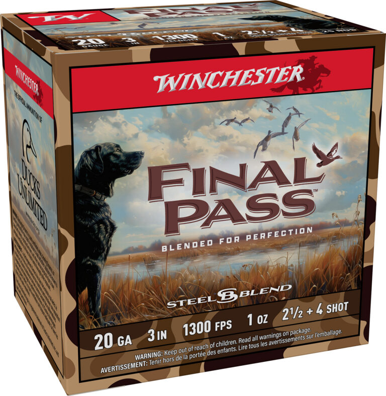 FINAL PASS 20 GAUGE 3” #2.5 & #4 SHOT BLEND SHOTGUN AMMO FINAL PASS 20 GAUGE 3'' 1OZ #2.5 & #4 SHOT BLEND 25/BOX