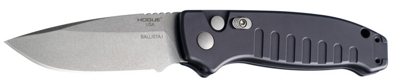 Hogue Ballista-I 3.5 Button Lock Auto Drop Point Tumb Blk