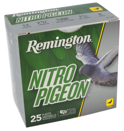 Remington Ammunition R28682 Nitro Pigeon  12Gauge 2.75″ 1 1/4oz 8Shot 25 Per Box/10 Case