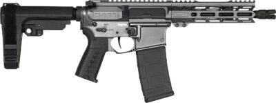 CMMG 30AF20ATNG Banshee Mk4 300 Blackout 30+1 8″ Black Nitride Threaded Barrel, M-LOK Handguard, Tungsten Cerakote Aluminum Receiver w/Picatinny Rail, Black Polymer CMMG RipBrace, CMMG Zeroed Grip