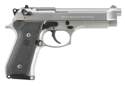 Beretta USA JS92F510 92FS Inox 9mm Luger 4.90″ 15+1 Satin Stainless Black Rubber