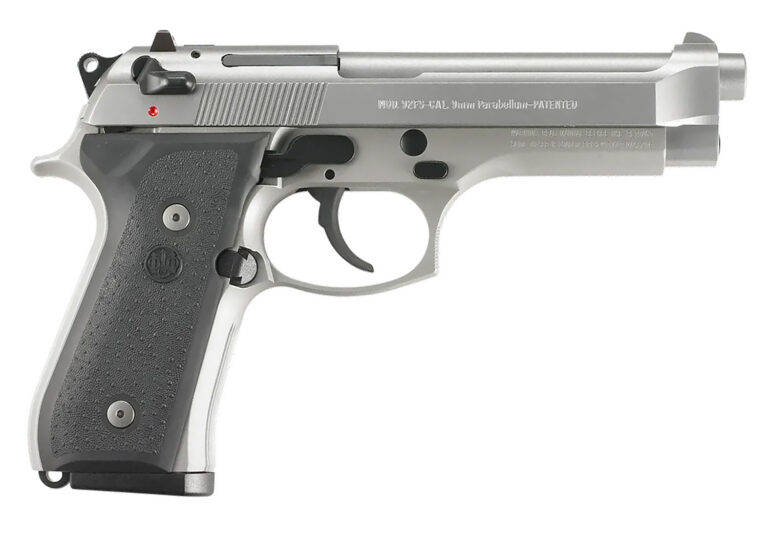 Beretta USA JS92F510 92FS Inox 9mm Luger 4.90" 15+1 Satin Stainless Black Rubber