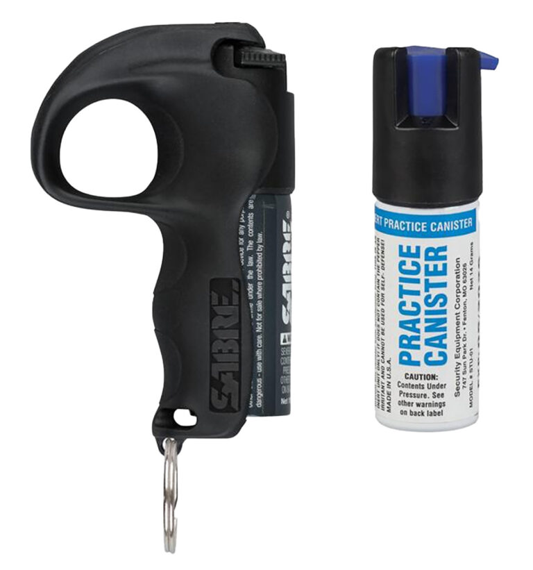 SABRE EASY AIM PEPPER SPRAY WITH PRACTICE SPRAY BLACK PB-BKOC-STU-04