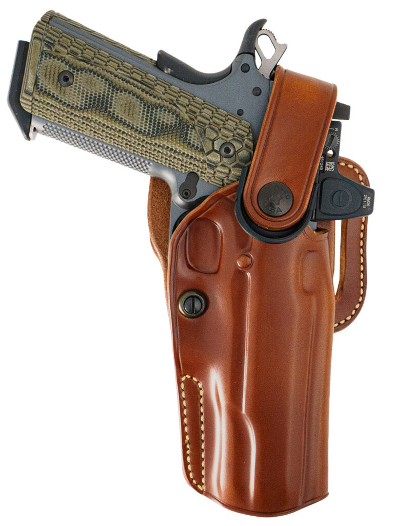 Galco APO212R APO Strongside/Crossdraw OWB Tan Steerhide Fits Kimber 1911 5″ Right Hand Galco APO212R APO Strongside/Crossdraw OWB Tan Steerhide Fits Kimber 1911 5″ Right Hand
