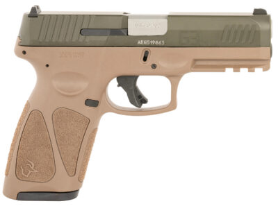 Taurus 1-G3B94BB G3  Full Size Frame 9mm Luger 17+1 4″ Stainless Steel Barrel, Mil-Spec Green Cerakote Stainless Steel Serrated Slide, Brown Polymer Frame w/Picatinny Rail