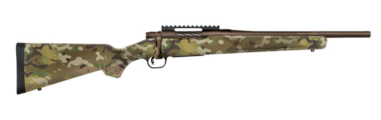 Mossberg 28277 Patriot Compact 308 Win 5+1 16.25" Patriot Brown Cerakote Threaded Bull Barrel, Patriot Brown Cerakote Steel Receiver w/Picatinny Rail, MultiCam Fixed Synthetic Stock