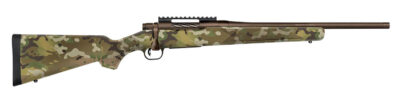 Mossberg 28278 Patriot  Compact 6.5 Creedmoor 4+1 18″ Patriot Brown Cerakote Threaded Bull Barrel, Patriot Brown Cerakote Steel Receiver w/Picatinny Rail, MultiCam Fixed Synthetic Stock