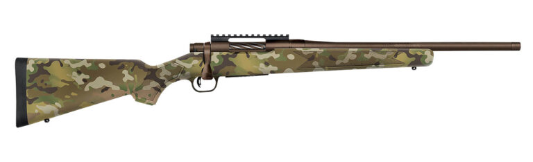 Mossberg 28280 Patriot Compact 350 Legend 4+1 18" Patriot Brown Cerakote Threaded Bull Barrel, Patriot Brown Cerakote Steel Receiver w/Picatinny Rail, MultiCam Fixed Synthetic Stock