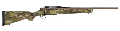 Mossberg 28282 Patriot  Compact 6.5 PRC 4+1 20″ Patriot Brown Cerakote Threaded Bull Barrel, Patriot Brown Cerakote Steel Receiver w/Picatinny Rail, MultiCam Fixed Synthetic Stock