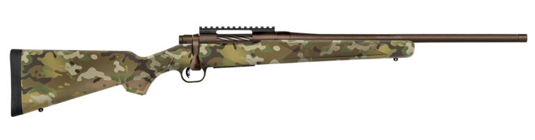 Mossberg 28282 Patriot Compact 6.5 PRC 4+1 20" Patriot Brown Cerakote Threaded Bull Barrel, Patriot Brown Cerakote Steel Receiver w/Picatinny Rail, MultiCam Fixed Synthetic Stock