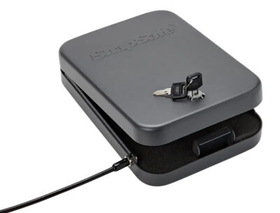 SnapSafe 75210 Lock Box  XL Key Entry Black Steel Holds 1 Handgun 10″ W x 7″ H x 2″ D