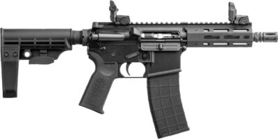 Tippmann Arms A101042 M4 Micro Elite 22 LR 25+1 7″ Black Parkerized Threaded Barrel, Black Parkerized Receiver w/Picatinny Rail, M-LOK Handguard, Black T5 Arm Brace, Black Gen2 Grip, Right Hand