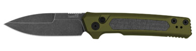 Kershaw 7205 Launch 22 Automatic 3.45″ Folding Spear Point Plain CPM MagnaCut Steel Blade, OD Green Anodized w/Black Micarta Inserts Aluminum Handle