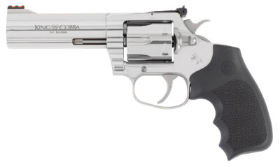 Colt Mfg KCOBRASB4RTS King Cobra Target 357 Mag 6rd Shot 4.25″ Stainless Steel Barrel, Cylinder & Frame, Black Hogue Overmolded Grip, Exposed Hammer