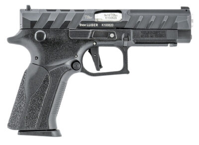 Grand Power 8588005808668 Q100 Mk23 9mm Luger 15+1 4.25″ Stainless Rotating Barrel, Black Steel Optic Ready/Serrated Slide, Black Steel Frame w/Accessory Rail & Beavertail, Textured Grip