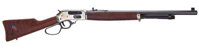 HENRY SPIRIT OF THE CORPS 250TH ANN. TRIBUTE ED .45-70 GOV’T 22IN OCT.  BARREL 4 RD CAPACITY  24K GOLD HIGHLIGHTS NICKEL-PLATED BRASS REC.  H010BGMC