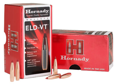 ELD-VT® 25 CALIBER (0.257) POLYMER TIP BOAT TAIL RIFLE BULLETS ELD-VT .25 CALIBER (0.257) 95GR POLYMER TIPPED-BT 100/BOX