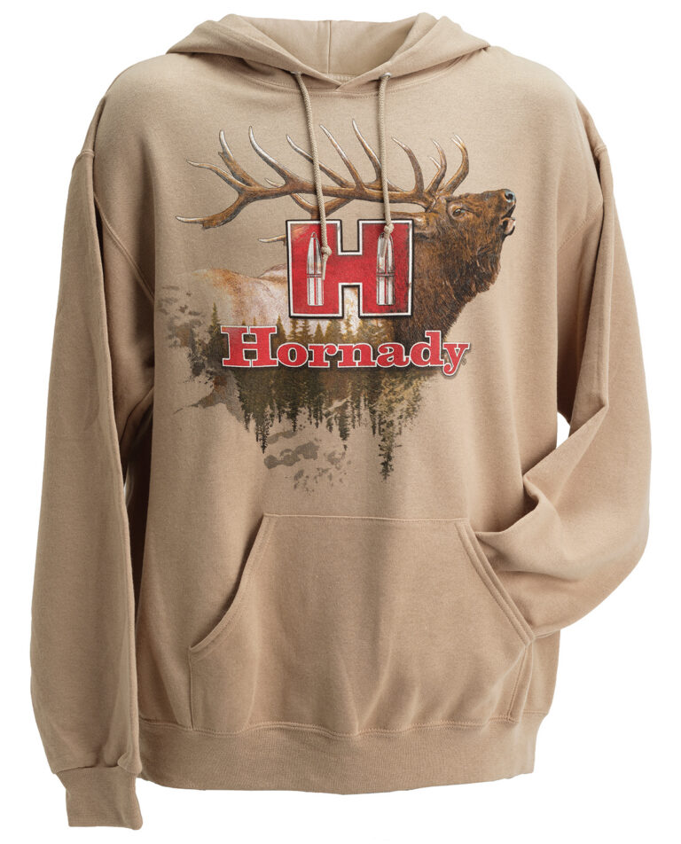 Hornady 99612M Elk Medium Tan/Khaki Hoodie Poly-Cotton