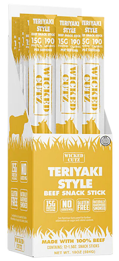 Wicked Cutz WCBS12TY Teriyaki Beef Sticks 12 Pack