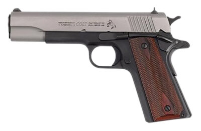 Colt Mfg O1911CTTE 1911 Government 45 ACP 8+1 5″ Stainless Steel Serrated Slide, Matte Blued Steel Frame w/Beavertail, Double Diamond Checkered Wood Grip