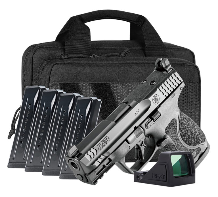 M&P 9 M2.0 COMPACT 9MM SEMI-AUTO HANDGUN BUNDLE W/VIRIDIAN RFX11 M&P 9 M2.0 COMP OR 9MM 3.6''BBL (5)MAGS BUNDLE W/RFX11