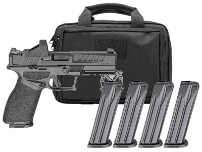 ECHELON 4.5F 9MM SEMI-AUTO HANDGUN GEAR PAC W/VIRIDIAN RFX11 ECHELON 4.5F 9MM LUGER 4.5”BBL (4)10RD MAG W/VIRIDIAN RFX11