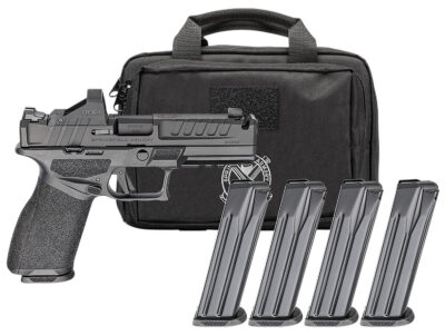 ECHELON 4.5F 9MM COMPENSATED SEMI-AUTO HANDGUN GEAR PAC W/RFX11 ECHELON 4.5F 9MM LUGER 4.5” COMP BBL (4)15RD MAG W/RFX11