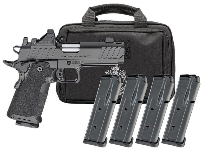 SPRINGFIELD ARMORY 1911 DS PRODIGY AOS COMP 9MM 4.25IN BARREL 20RD BLACK U-NOTCH W/TRITIUM 4MAGS PH9117AOS-COMP-PAC