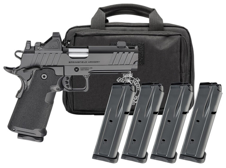 SPRINGFIELD ARMORY 1911 DS PRODIGY AOS COMP 9MM 4.25IN BARREL 10RD BLACK U-NOTCH W/TRITIUM 4MAGS LC PH9117AOSLC-COMP-PAC
