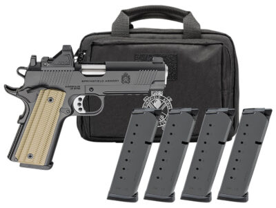 1911 OPERATOR AOS 45 ACP SEMI-AUTO HANDGUN GEAR PAC W/RFX11 1911 OPERATOR AOS 45ACP 4.25”BBL (4)8RD MAG W/VIRIDIAN RFX11