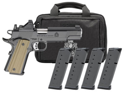 1911 OPERATOR AOS 9MM LUGER SEMI-AUTO HANDGUN GEAR PAC W/RFX11 1911 OPERATOR AOS 9MM 5”BBL (4)9RD MAG W/VIRIDIAN RFX11