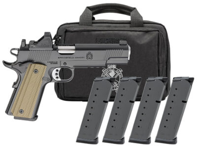 SPRINGFIELD ARMORY 1911 OPERATOR AOS 45ACP 5IN BARREL 8RD BLACK U-NOTCH W/TRITIUM 4MAGS PO9230AOS-PAC