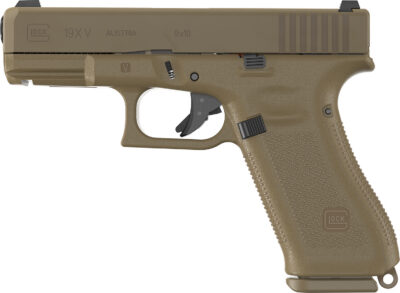 GLOCK 19X V 9MM PISTOL 4″ FDE GNS 1-17RD 2-19RD MAGS