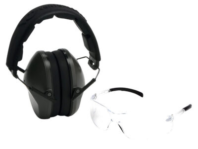 Pyramex Clear Lens with VG Low Profile OD Green Earmuff