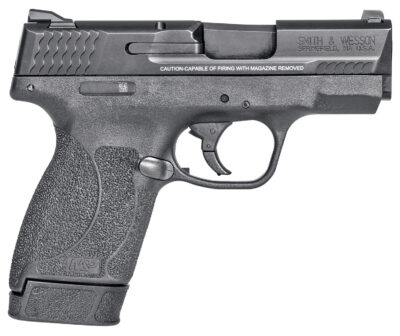 Smith & Wesson 14658 M&P M2.0  Shield Compact Slim Frame .45 ACP 7+1 3.30″ Black Armornite Barrel, Black Armornite Stainless Steel Serrated Slide, Black Polymer Frame & Textured Grip, Manual Safety