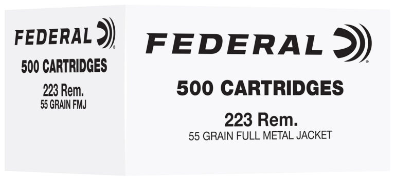 Federal FC223F500 223Rem 55gr Full Metal Jacket 500 Per Box/2 Case
