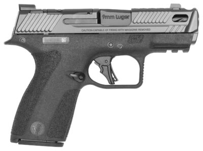SMITH & WESSON PC M&P 9 SHIELD X CARRY COMP 9MM 3.6IN BARREL 15RD BLACK THUMB SAFETY FLUTED PORTED BARREL OPTIC READY NIGHT FRONT SIGHT 14270