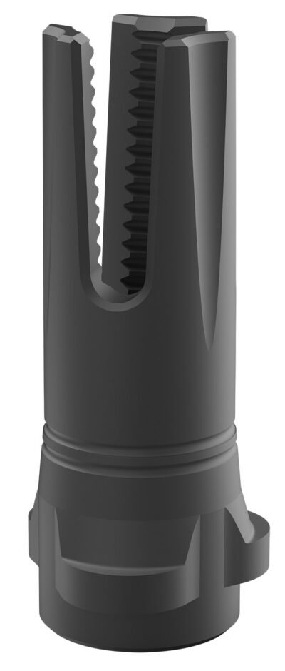 Breek Arms BRK4318 Scorch 3-Prong Flash Hider Black Nitride Steel 1/2″x28 Threads 9mmLuger Compatible w/ Breek-LOK 3QD