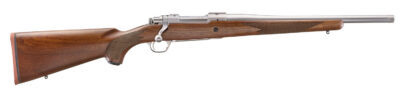 Ruger 67104 Hawkeye Hunter 308 Win 4+1 16.60″ Satin Threaded Barrel, Satin Stainless Steel Receiver w/Integral Scope Mount, American Walnut Fixed Stock, Right Hand