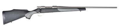 Weatherby  Vanguard Weatherguard Full Size 308 Win 4+1 22″ Satin Threaded Barrel, Satin Stainless Steel Drilled & Tapped Receiver, Black/Gray Weatherguard Stock