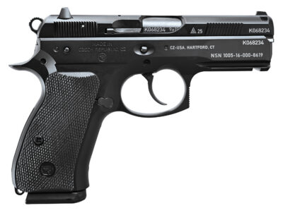 CZ-USA 91297 75 P01 50th Anniversary Elite 9mm Luger 15+1 3.75″ Black Steel Barrel & 50th Anniversary Engraved/Serrated Slide, Black Polycoat Aluminum Frame w/Beavertail, Black Rubber Grip