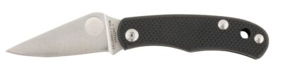 Spyderco C133GBKP Bug 1.27″ Satin 12C27 Sandvik SS Blade, Black Textured G10 Handle