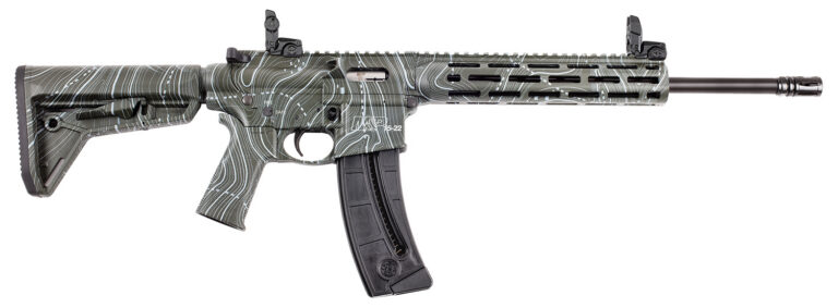 SMITH AND WESSON M&P 15-22 SPORT MOE 22LR 16.5IN BARREL 25RD ODG TOPOGRAPHIC FINISH HANDGUARD W/PICATINNY STYLE RAIL W/M-LOK SLOTS MAGPUL FOLDING MBUS SIGHTS THREADED 14469