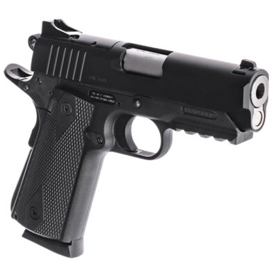 Tanfoglio TFPUGIO9OR Pugio  Compact 9mm Luger 10+1 3.54″ Stainless Bull Barrel, Black Steel Optic Ready/Serrated Slide, Black Polymer Frame w/Beavertail & Picatinny Rail, Textured Grip
