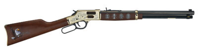 Henry H006GES2 Eagle Scout Centennial Tribute 2nd Edition 44 Special/44 Mag 10+1 20″ Blued Octagon Barrel, Polished Brass w/Nickel Plating Drilled & Tapped Receiver, American Walnut Straight Stock