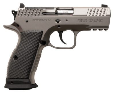 SAR USA SAR7/24C 7/24  Compact 9mm Luger 17+1 Matte Stainless Steel Frame w/Beavertail & Picatinny Rail, Black Polymer Grip