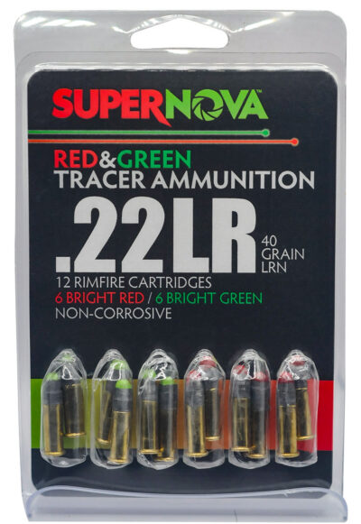 Supernova PMSN22LRMP Green/Red Tracer  22LR 40gr Lead Round Nose 12 Per Box/60 Case