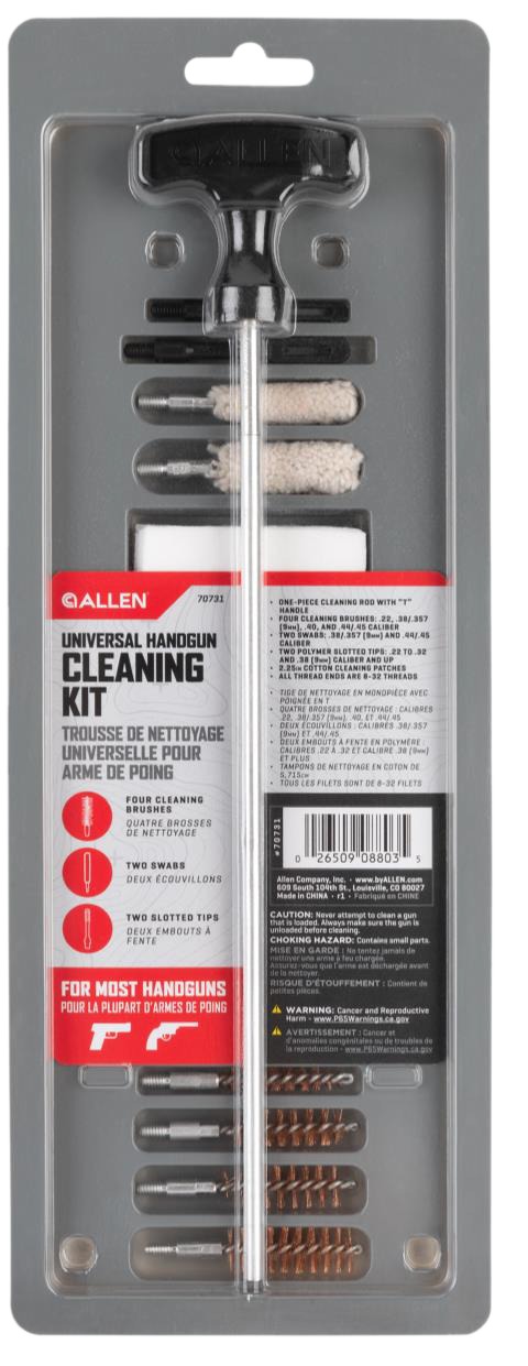 ALLEN Universal Handgun Cleaning Kit .22 to .45 Cal