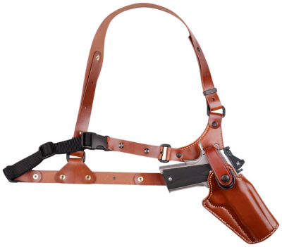 Galco GA186 Great Alaskan  Size Fits Chest Up To 54″ Tan Leather Shoulder/Torso Strap Fits Ruger Alaskan Fits S&W N Frame Right Hand